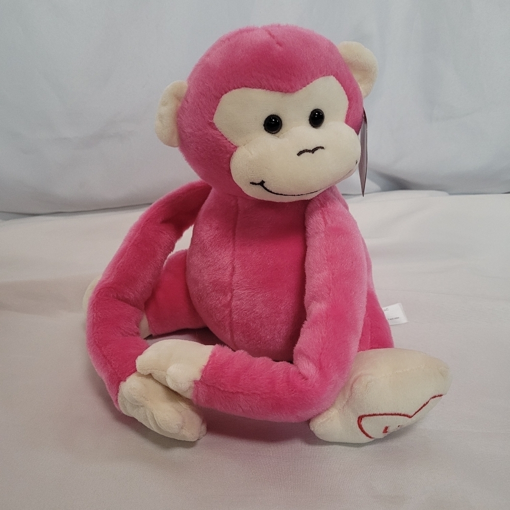 Animal Adventure Pink Hugging I Love You Monkey Plush Stuffed Animal 10"
